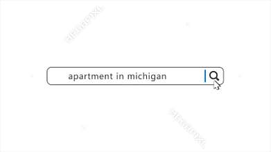 Apartment in Michigan State in Search Animation. Internet Browser Searching