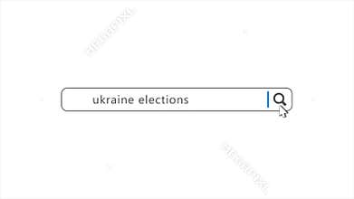 Ukraine Elections in Search Animation. Internet Browser Searching
