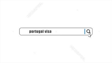 Portugal Visa in Search Animation. Internet Browser Searching