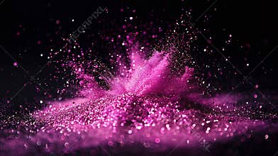 Generative AI Explosion metallic pink glitter sparkle Choky Glitter powder spark blink celebrate blur foil explode