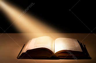 The old book on the table