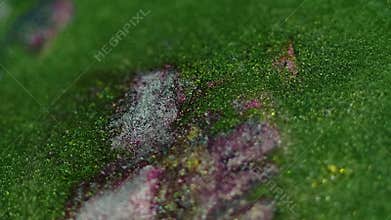 Wet glitter splash ink blend green metallic blend