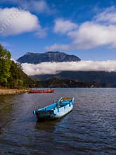 The beautiful lake at the foot of the sacred mountain.