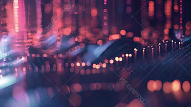 Distorted soundwaves bouncing around the room creating a cacophony of music