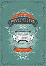 Vintage Invitation Poster Background