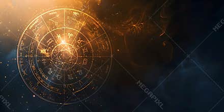 Astrologic Zodiac Wheel sign symbolical