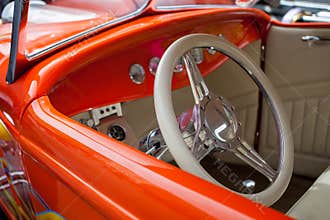 Shiny Bright Orange Vintage Sportscar