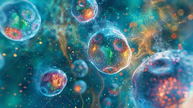 A microscopic view of exosomes a type of extracellular vesicle binding to a receptor on a target cell surface