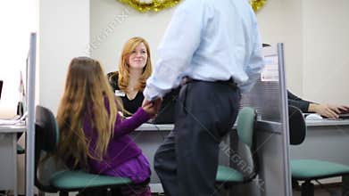 Real estate agent meets a man and his daughter in