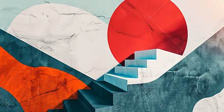 Minimalist conceptual background featuring modern art.