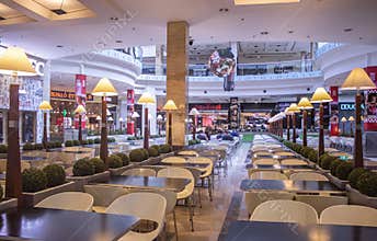 Budapest, Kerepesi út 9, 1087, Aréna Plaza Guru Aréna restaurant in full decoration before opening.
