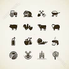 Set of farm icons