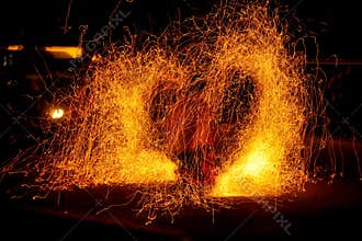 Fire show - fire heart