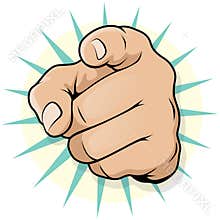 Vintage Pop Art Pointing Hand