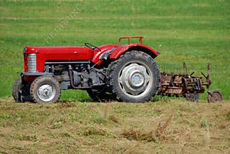 Old red tractor