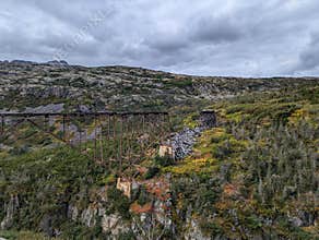 Steel railroad bridge