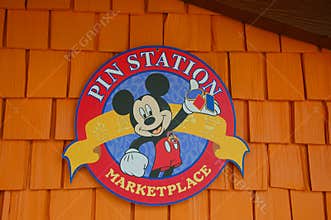 Pin station is Downtown Disney