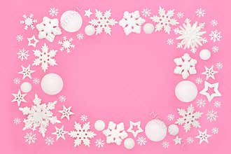 Christmas White Snowflake Star Sphere Decorative Background