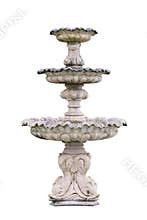 Vintage courtyard fountain isolated on white
