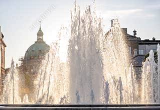Fountains in front of Amalienborg Palace