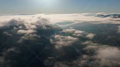 View season autumn fog beauty colorful nature morning sky