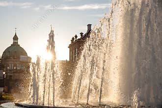 Fountains in front of Amalienborg Palace