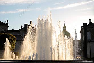 Fountains in front of Amalienborg Palace
