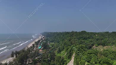 Areal View of Nature Consisting Sea and Mountain