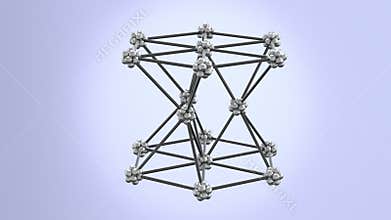 Crystal Lattice Zinc 3D Animation.