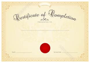 Certificate / Diploma background template. Floral
