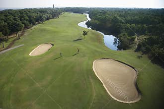 Golf course aerial.