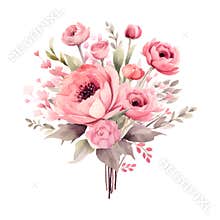 Watercolor flowers Women's Day Mother's day vector