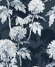 Contrast floral seamless pattern with chrysanthemum flowers.