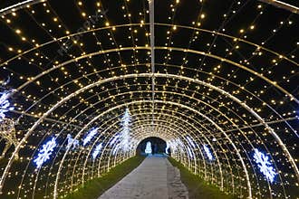 Christmas light decoration tunnel