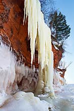 Apostle Islands Ice Caves, Frozen Waterfall