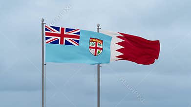 Bahrain and Fiji flags