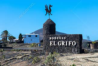 Entrance Sign, El Grifo Winery, Lanzarote