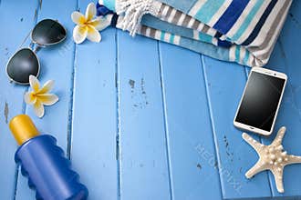 Vacation Tropical Travel Blue Background