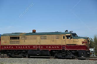 Wine train in Napa. It is an excursion train that runs between Napa and St. Helena, California
