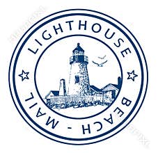 Stamp Lighthouse Beach Mail