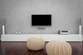 Modern Living Room with TV