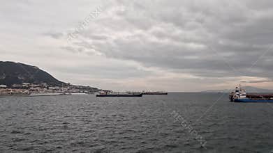 A Time-lapse Recording Taken From a Ship as it Departs Gibraltar