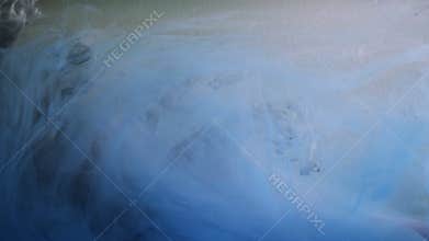 Ink smoke color swirl blue black cloud water mix