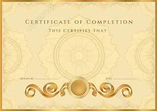 Golden Certificate / Diploma background (template)