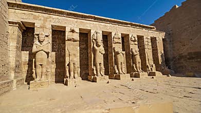 Temple of Medinet Habu. Egypt, Luxor. The Mortuary Temple of Ramesses III at Medinet Habu is an important New Kingdom