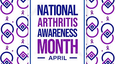 National arthritis awareness month background with shapes and typography in the box