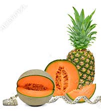 Pineapple and cantaloupe melon