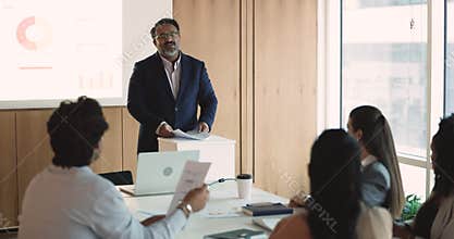 Indian financial analyst make speech at conference
