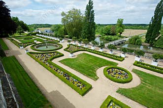 Neat French castle garden