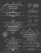 Vintage Calligraphy Chalkboard Design Elements